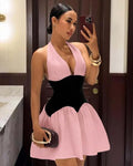 Pink and Black PLT Mini Dress