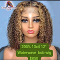 Brown Highlights Waterwave Bob Wig