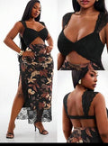 Black Flowered/ Lace