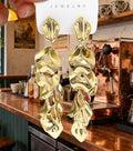 Gold Flowing Earring