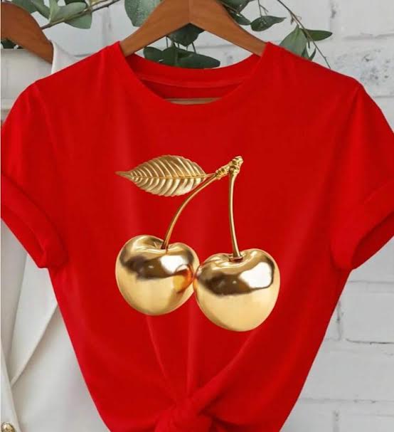 Gold Cherry Oversized Tee