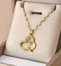 Gold and Diamond Heart Ring Chain